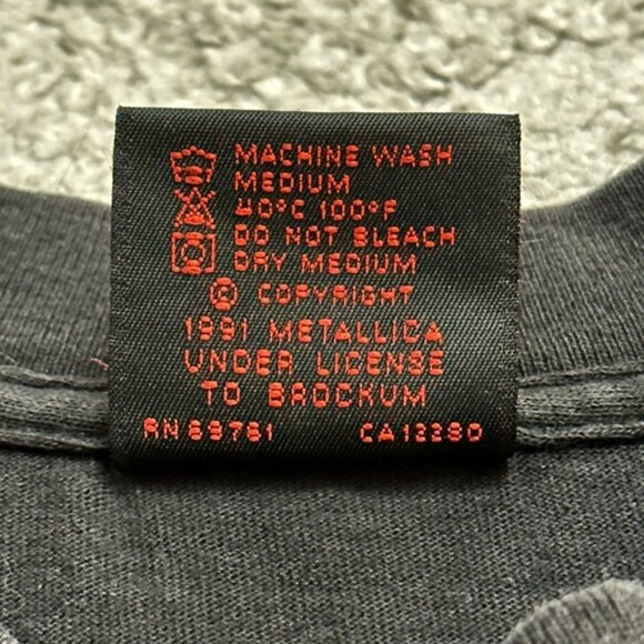 Vintage 1991 Metallica Enter Sandman Never Land Tour Shirt Brockum Large RARE!🔥 - Picture 5 of 11
